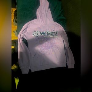 Sp5der hoodie light purple